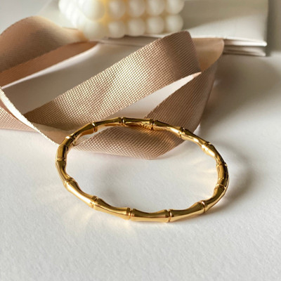 Lady Raiment Stainless Steel Gold-plated Kada