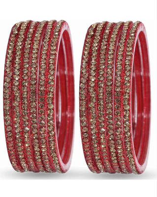 aayat collection Glass Zircon Bangle Set(Pack of 10)