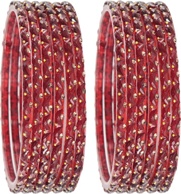 STYOLLO Glass Beads, Crystal, Zircon Bangle Set(Pack of 12)