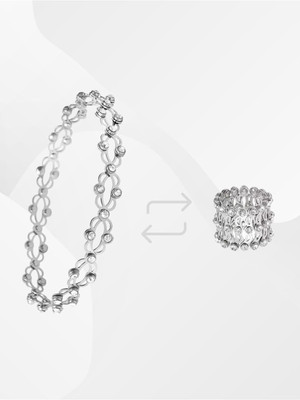 RKB SALES Alloy Cubic Zirconia Silver Bracelet
