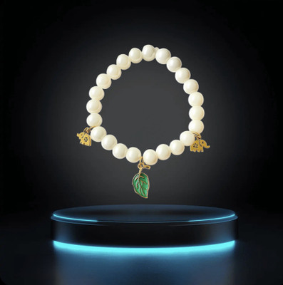 Poohit Collections Glass Pearl Charm Bracelet