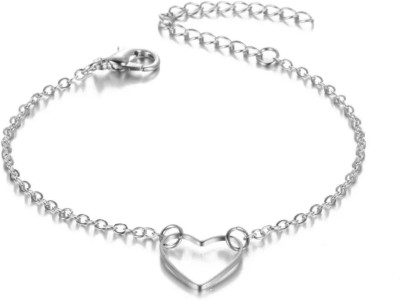 MYKI Stainless Steel Silver Coated Charm Bracelet