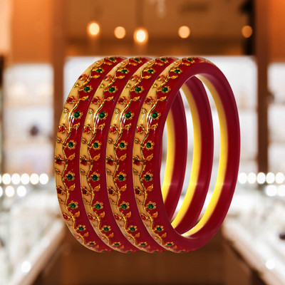 beutifly Plastic Gold-plated Bangle Set(Pack of 4)