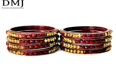 DMJ Glass Bangle Set(Pack of 8)