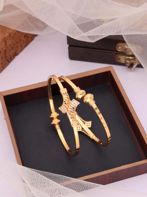 Dressberry Brass Diamond Gold-plated Bangle