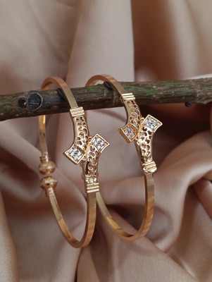 Vedda Brass Diamond Gold-plated Bangle