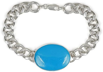 Pranjal Gems Crystal Turquoise Rhodium Bracelet