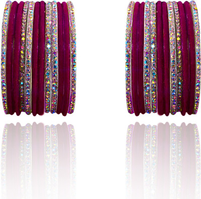 Suhagan Glass Cubic Zirconia Bangle Set(Pack of 24)