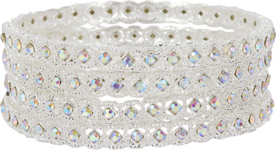 ZULKA Metal Zircon Bangle Set(Pack of 4)