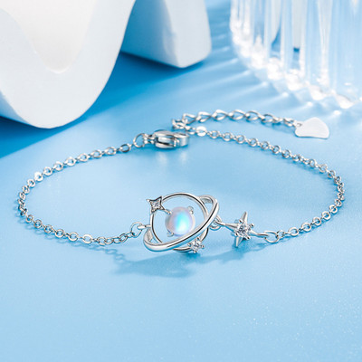 MYKI Stainless Steel Cubic Zirconia Silver Coated Bracelet