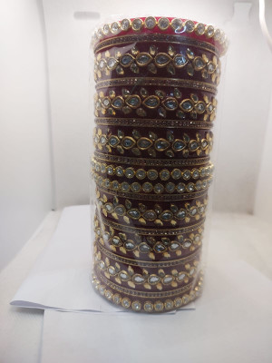 HouseOfAra Plastic Zircon, Rhinestone Chudas(Pack of 18)