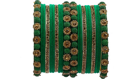 GLIKA Metal Beads, Pearl, Zircon Gold-plated Bangle Set(Pack of 20)