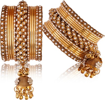 Rupika Brass Cubic Zirconia Brass Bangle Set(Pack of 26)