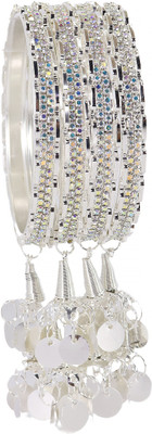 ZULKA Metal Zircon Bangle Set(Pack of 4)