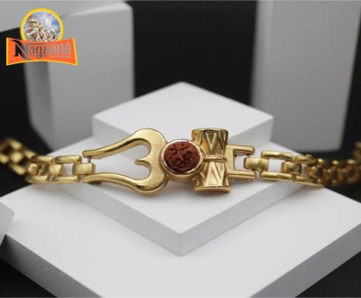 nagaana Brass, Rudraksha Gold-plated Bracelet