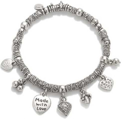 CE COLLECTION Oxidised Silver Silver Bracelet