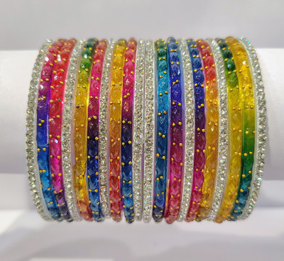 zhcp Glass Zircon Bangle Set(Pack of 20)