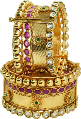 Panini Jewels Copper Ruby Gold-plated Chudas(Pack of 2)
