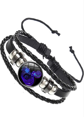 White Chimes Leather Crystal Bangle