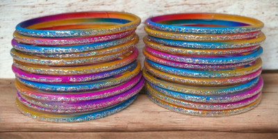 devanya crafts Glass Bangle Set(Pack of 10)