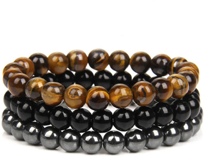 Untouched Stone, Crystal Beads, Jade, Turquoise Bracelet(Pack of 3)