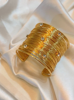 GRAB DEAL Alloy Crystal Gold-plated Cuff