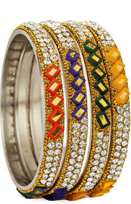 Casatika Metal Silver Coated Bangle Set(Pack of 4)