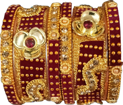 F A SUPPLIERS Plastic Cubic Zirconia Bangle Set(Pack of 6)