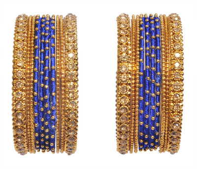 Amika Metal Zircon Gold-plated Bangle Set(Pack of 20)