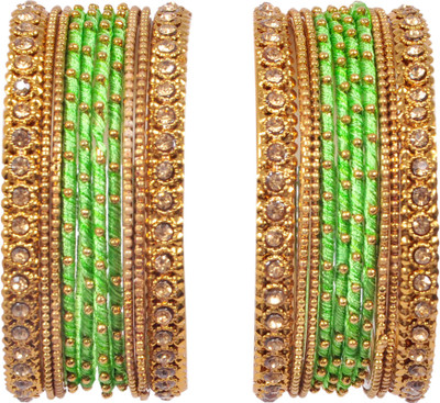 Amika Metal Zircon Gold-plated Bangle Set(Pack of 20)