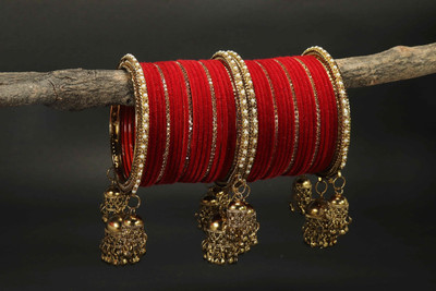 ZINEKA Metal Zircon Gold-plated Bangle Set(Pack of 42)