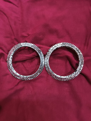Rajeswari Fashions Alloy Silver Bangle Set(Pack of 2)