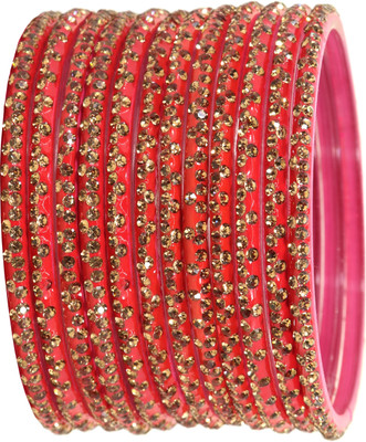 LAVAZZA Glass Zircon Bangle Set(Pack of 12)
