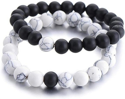 P R Production Crystal Beads Bracelet(Pack of 2)