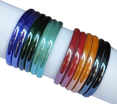 RSE Fashion Glass Bangle Set(Pack of 12)