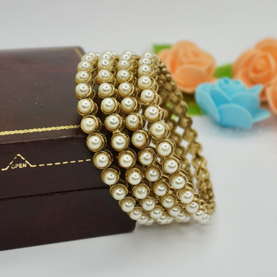 Panini Jewels Alloy Pearl Enamel Bangle Set(Pack of 4)