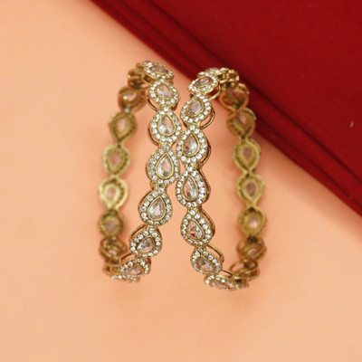 Panini Jewels Alloy Gold-plated Bangle Set(Pack of 2)