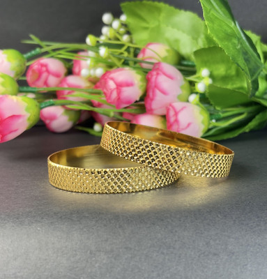 PARADISE JEWELS Brass Gold-plated Bangle Set(Pack of 2)