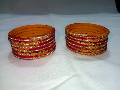 Laxmi Fashion Alloy Garnet Bangle Set(Pack of 12)