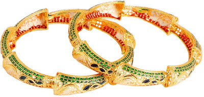 Efulgenz Alloy Gold-plated Bangle(Pack of 2)