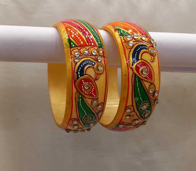 Rajwadi Plastic Pearl Bangle Set(Pack of 2)