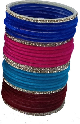 DURGANSH Glass Zircon Bangle Set