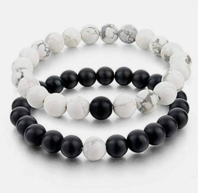 CHOPDA BUSINESS HUB Black Obsidian Crystal Bracelet Set(Pack of 2)