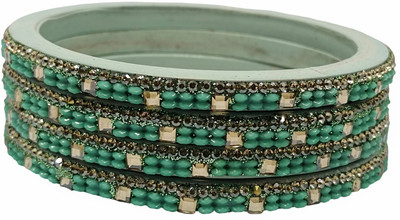 MIROW Lac Beads, Cubic Zirconia, Zircon Bangle Set(Pack of 4)