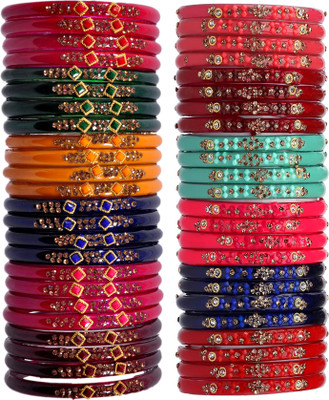 ZINEKA Glass Beads, Zircon Bangle Set(Pack of 48)