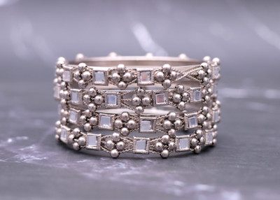 Shivarth Metal Beads Bangle Set(Pack of 4)
