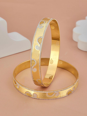 CYGNI Brass Gold-plated Bangle(Pack of 2)