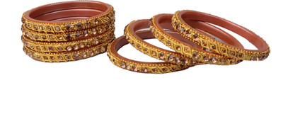 BelaChao Plastic Zircon Gold-plated Bangle Set(Pack of 8)