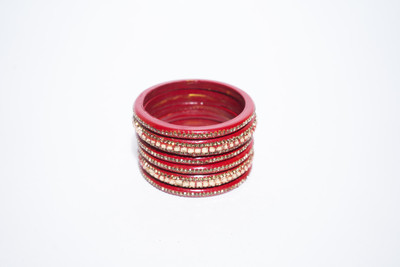 Pingoria Lac Crystal Bangle Set(Pack of 6)