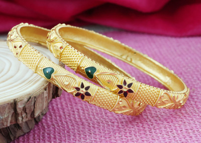 Bhagya Lakshmi Alloy Gold-plated Bangle Set(Pack of 2)